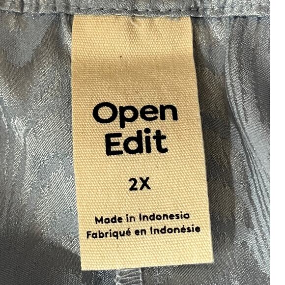 Open Edit pajama shorts lounge pull on blue size 2X - Picture 3 of 4
